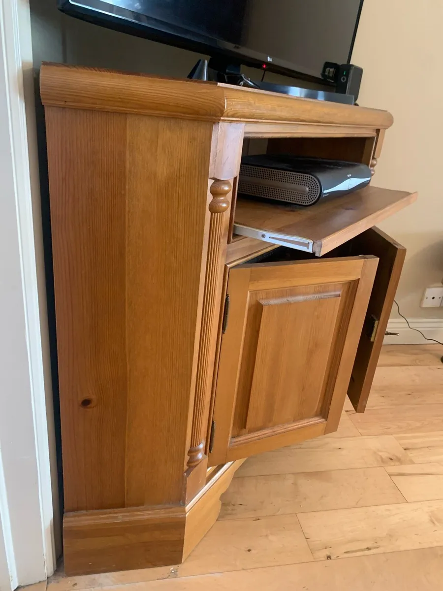 Solid Pine Corner TV unit  FREE - Image 2