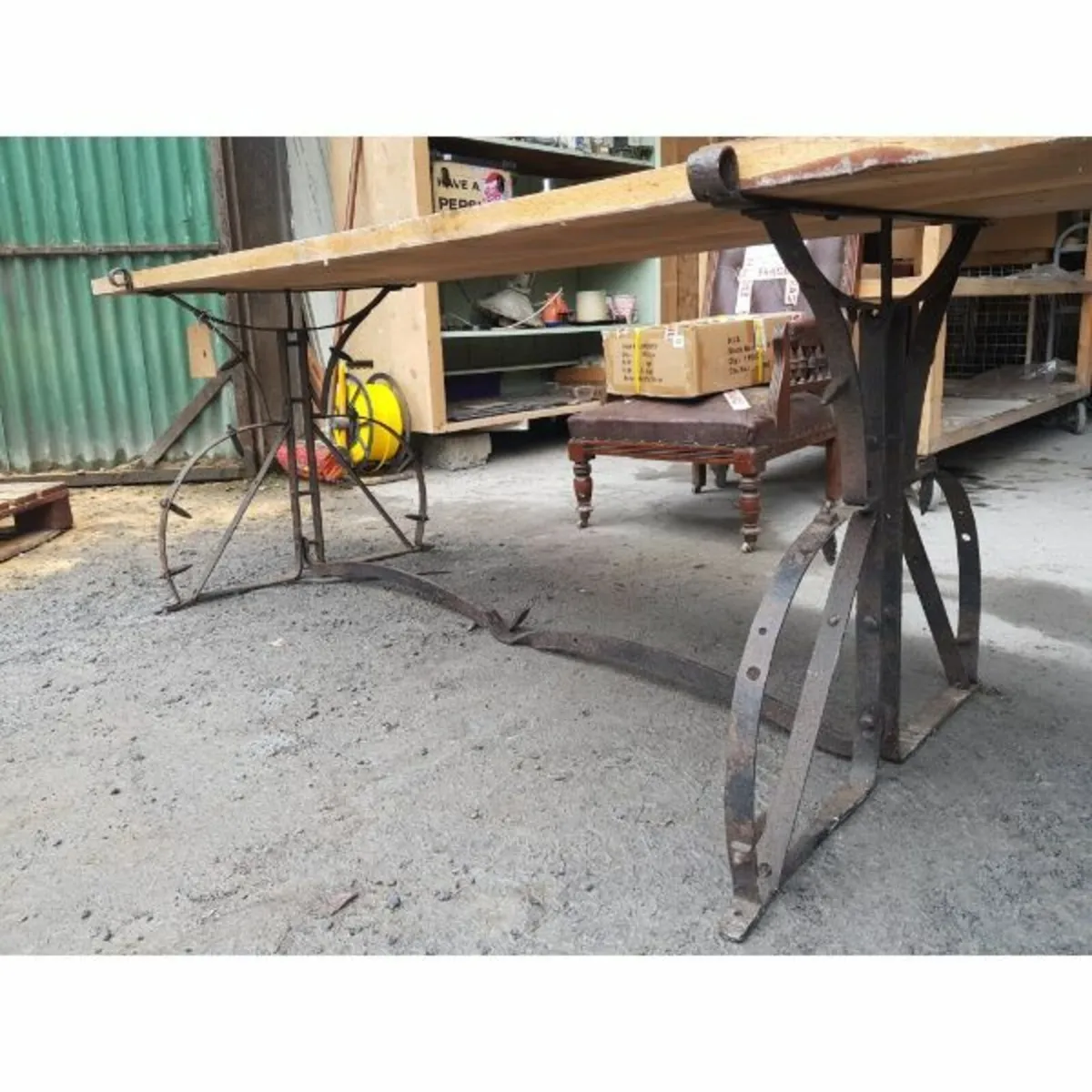 Oak Table with Salvaged Plough Base – KAS248 - Image 3