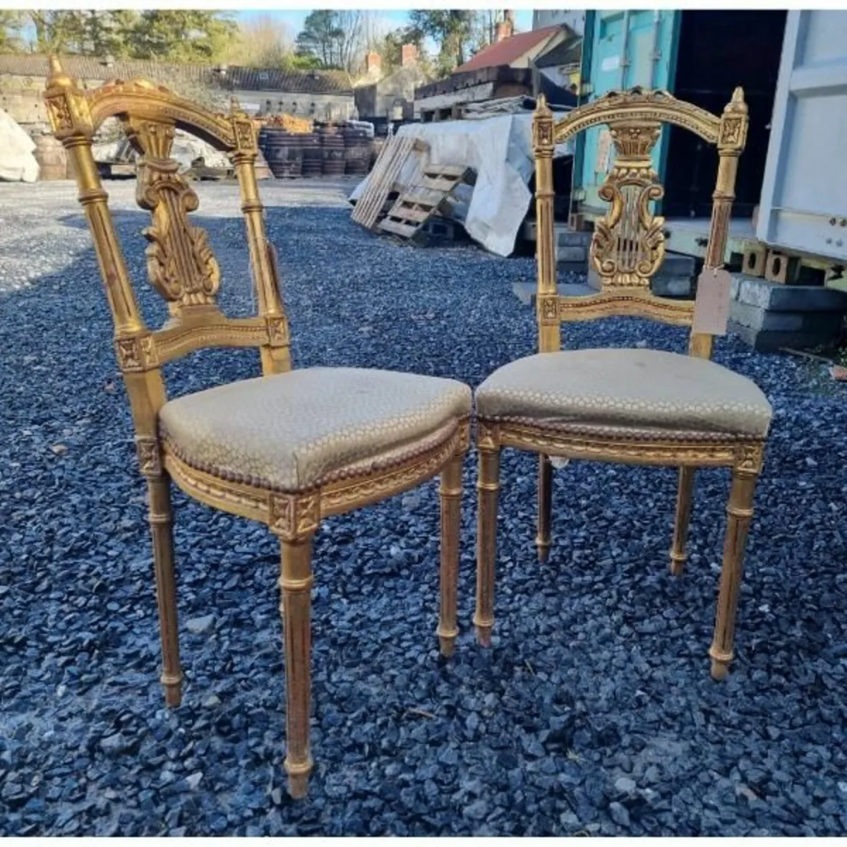 Pair of Gilt Hall Chairs KAS707 - Image 1