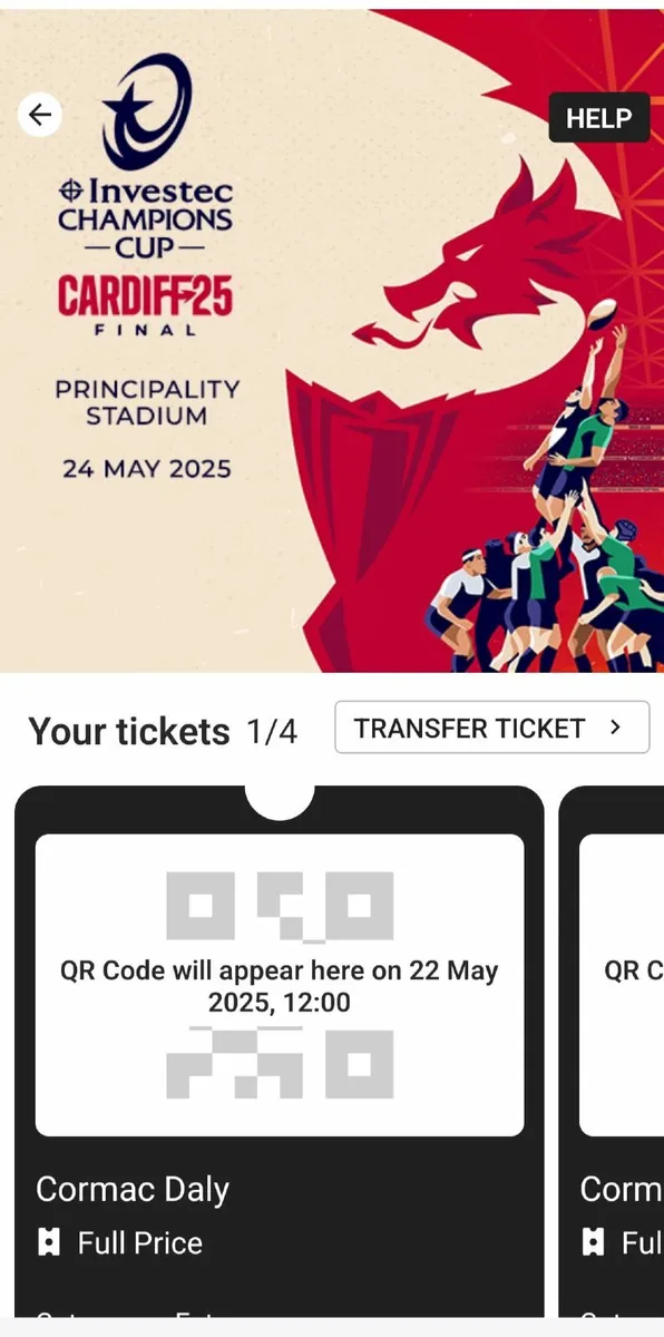 Investec Champions cup final tickets