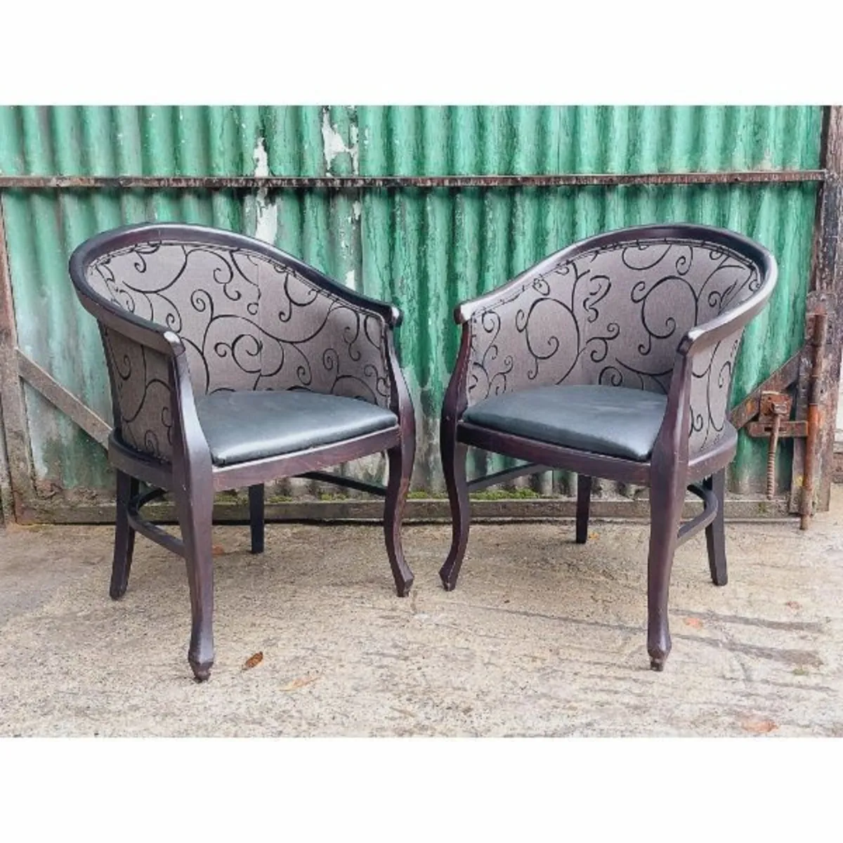 Navy & Black Tub Chairs – Set of 4-KAS124 - Image 1