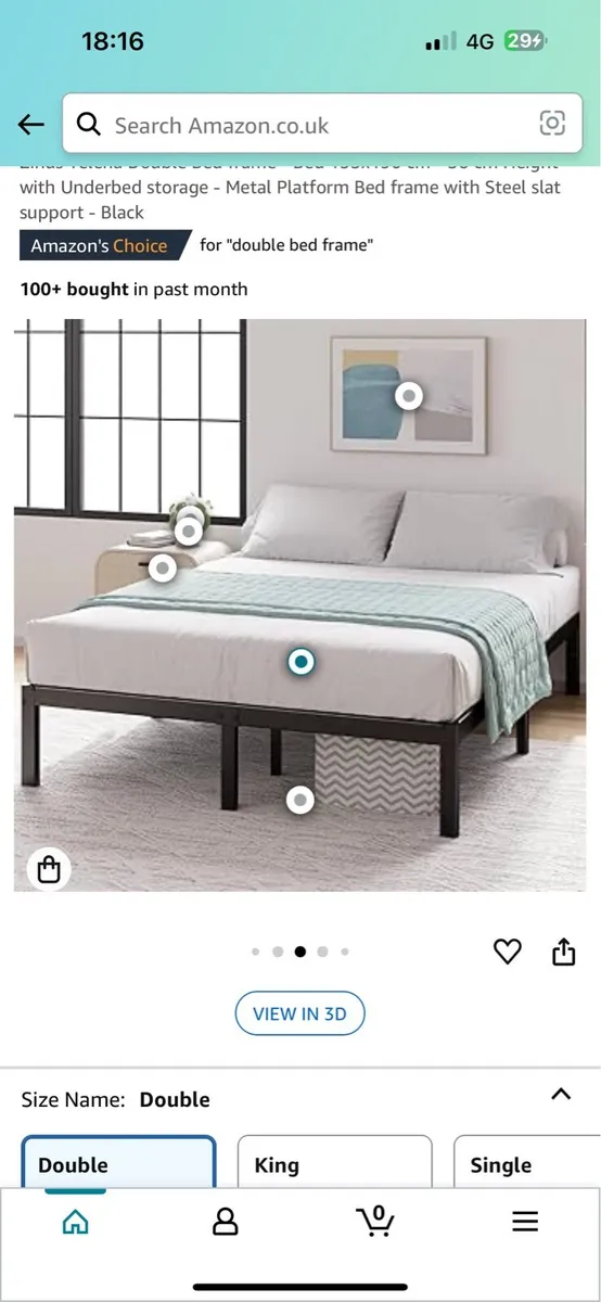 New Double bed mattress with frame - Image 1