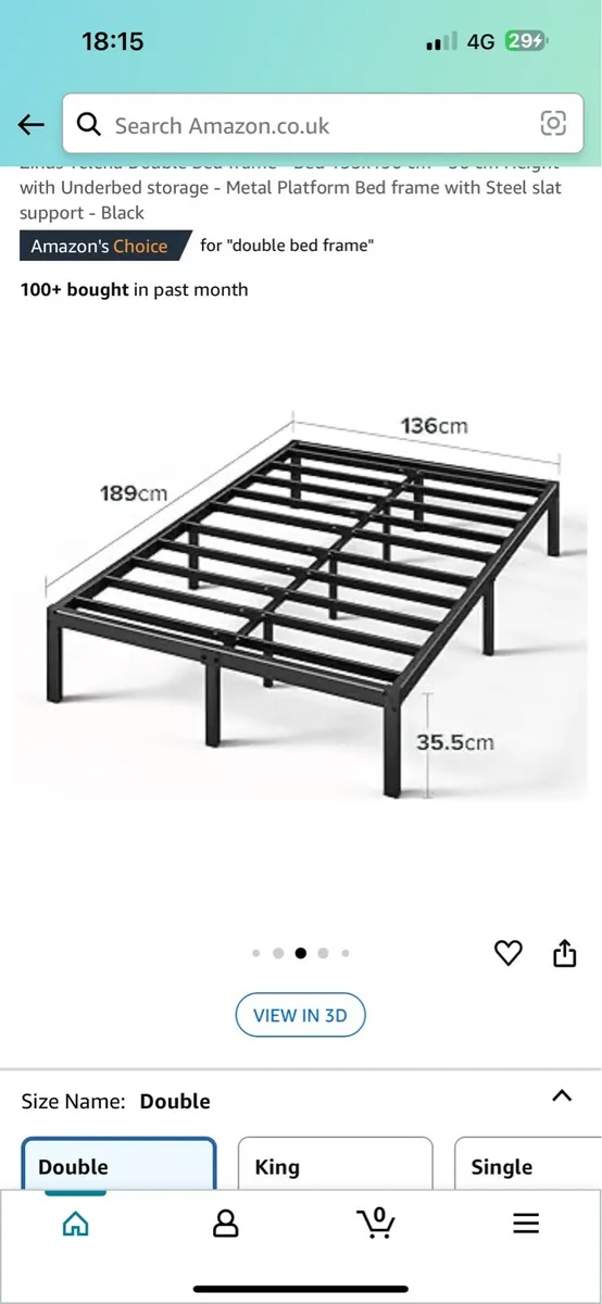 New Double bed mattress with frame - Image 2