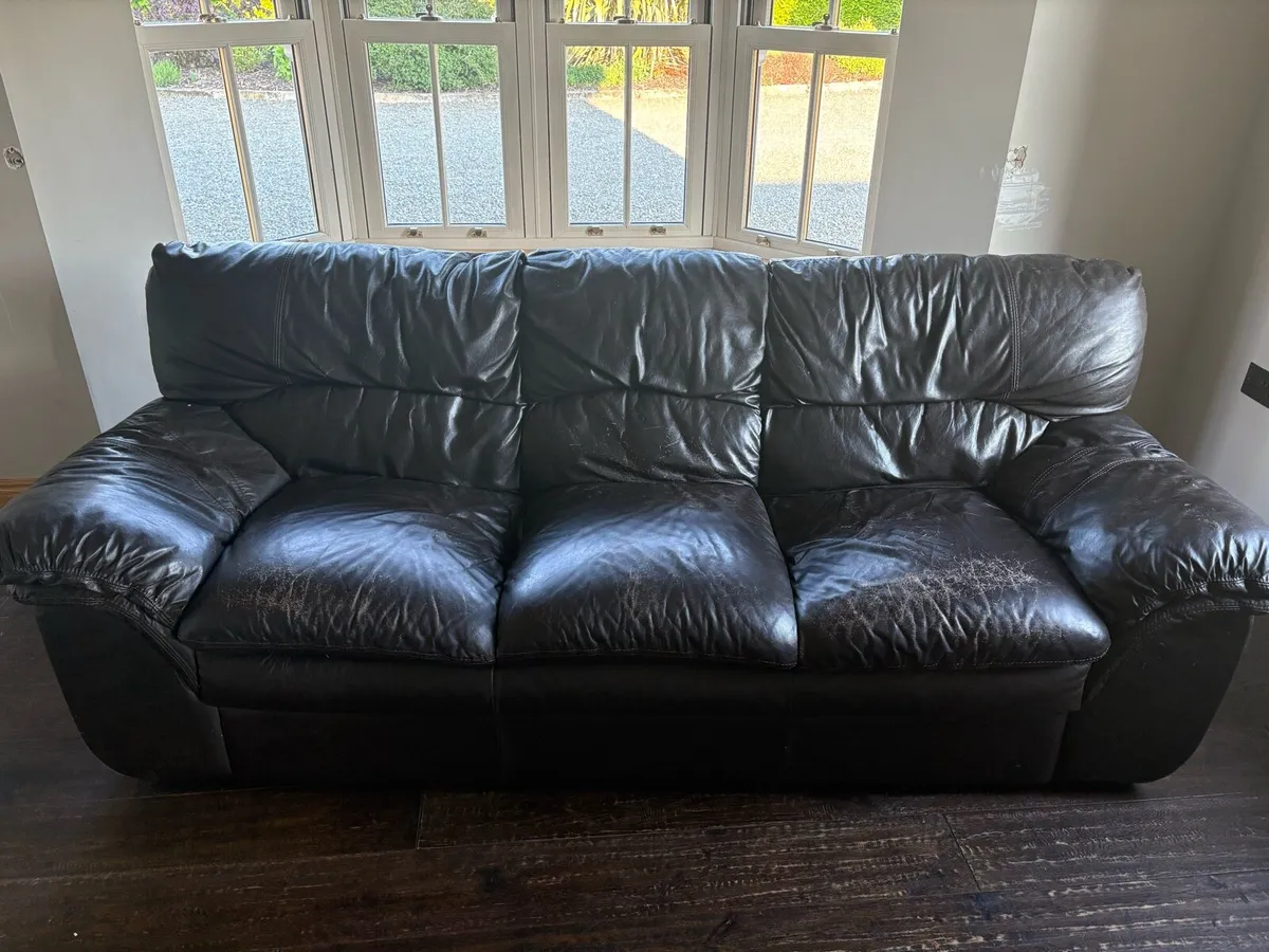 Brown Leather 3 Seater Couch