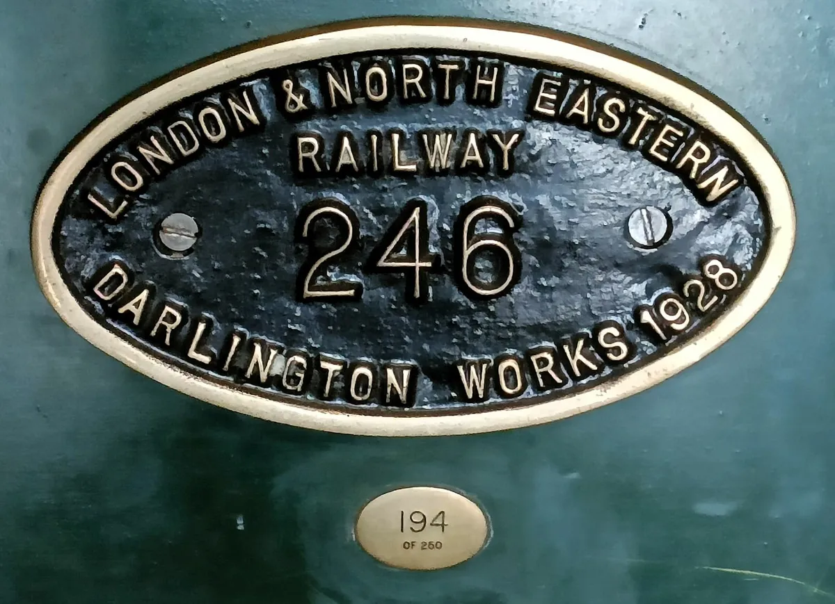 Large Wood & Brass Railway Sign - Image 2