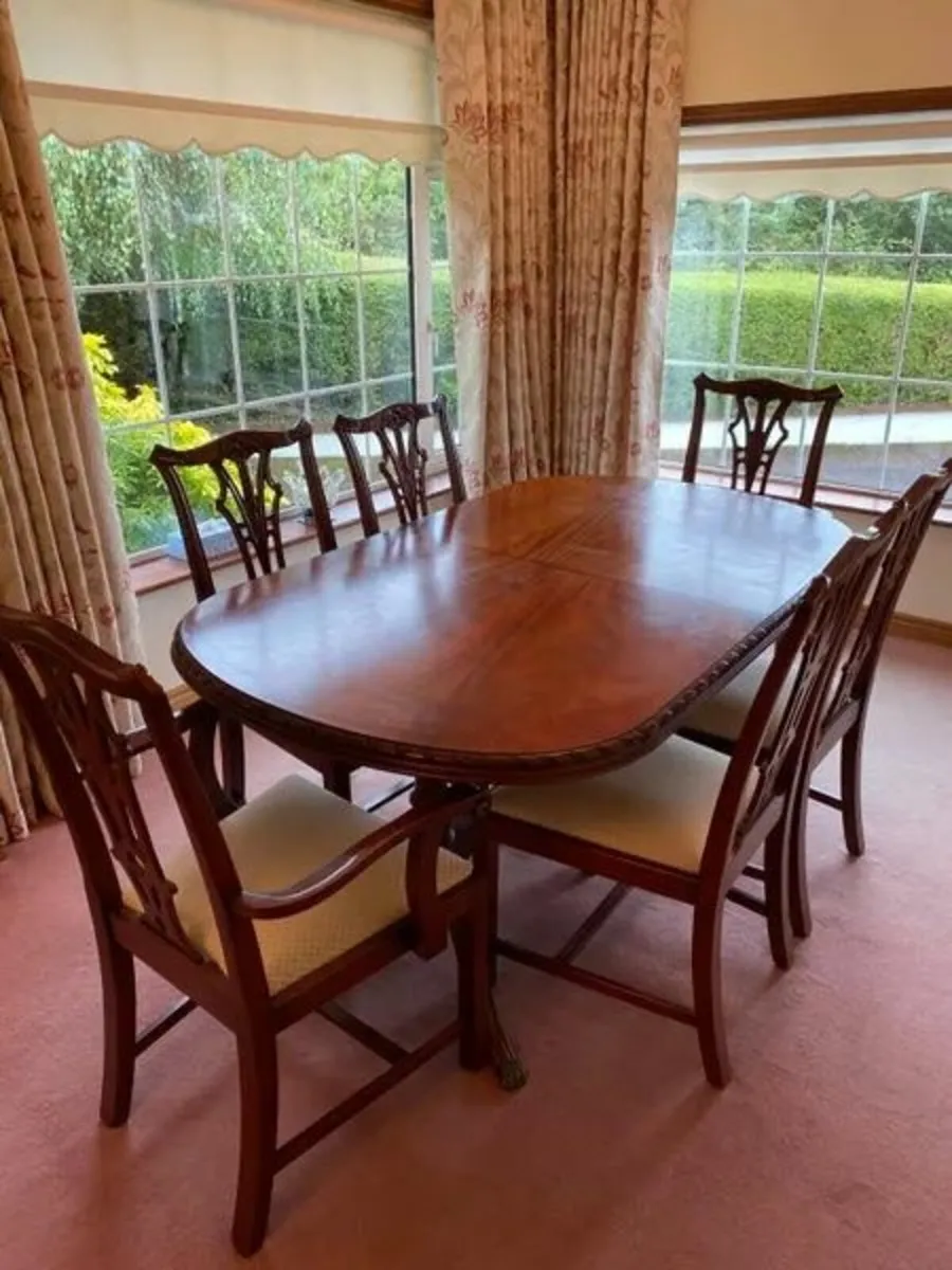 Vintage Mahogany Dining Table with Matching Chairs
