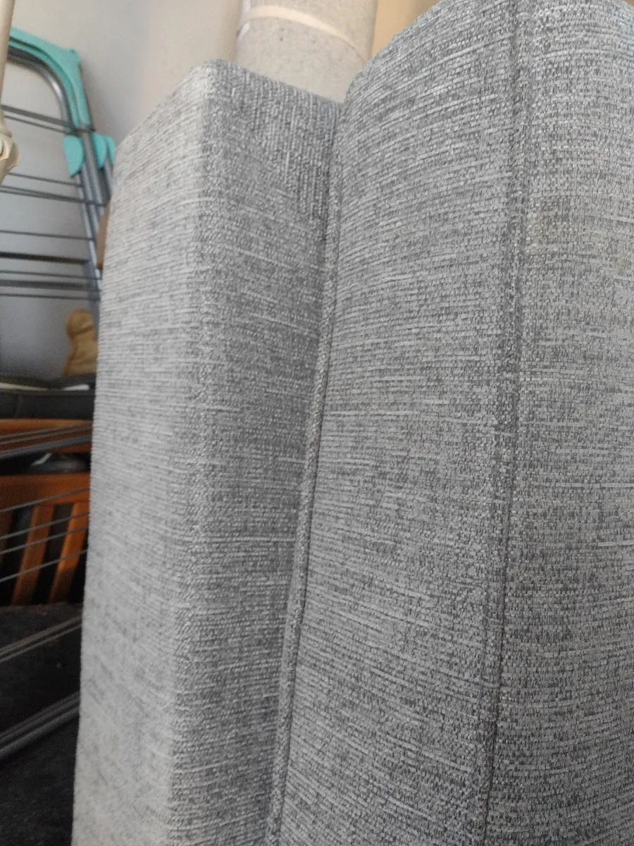 Large grey textured pouffe seat/ footrest - Image 1