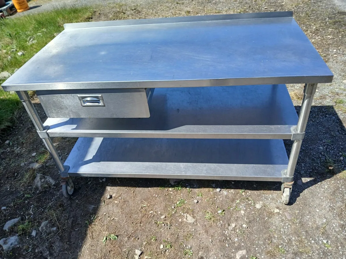 Stajnless steel table on wheels ..delivered - Image 4