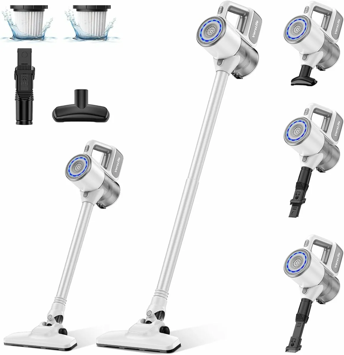 6-in-1 Cordless Stick Vacuum Cleaner 35 Mins white - Image 1