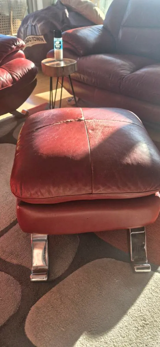 Red Leatherette Couches - Image 4