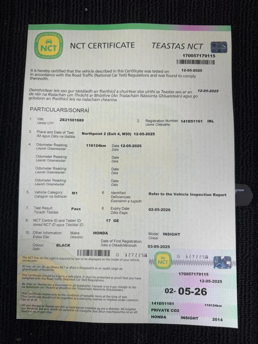 2014 Honda Insight. 1 Year NCT. Auto 1.3L Hybrid - Image 4