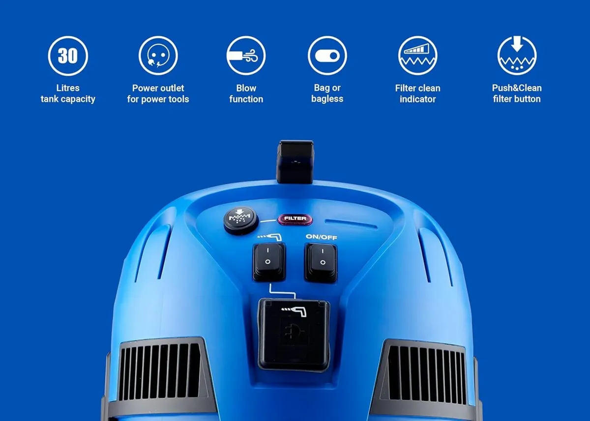 30L T Wet and Dry Vacuum Cleaner Home Car Cleaner - Image 3