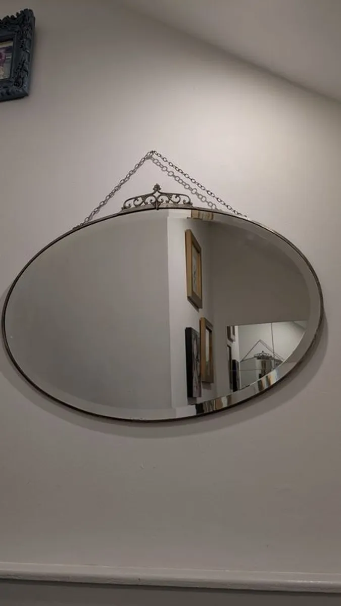 Vintage Art Deco 1920s Bevelled Wall Mirror - Image 1