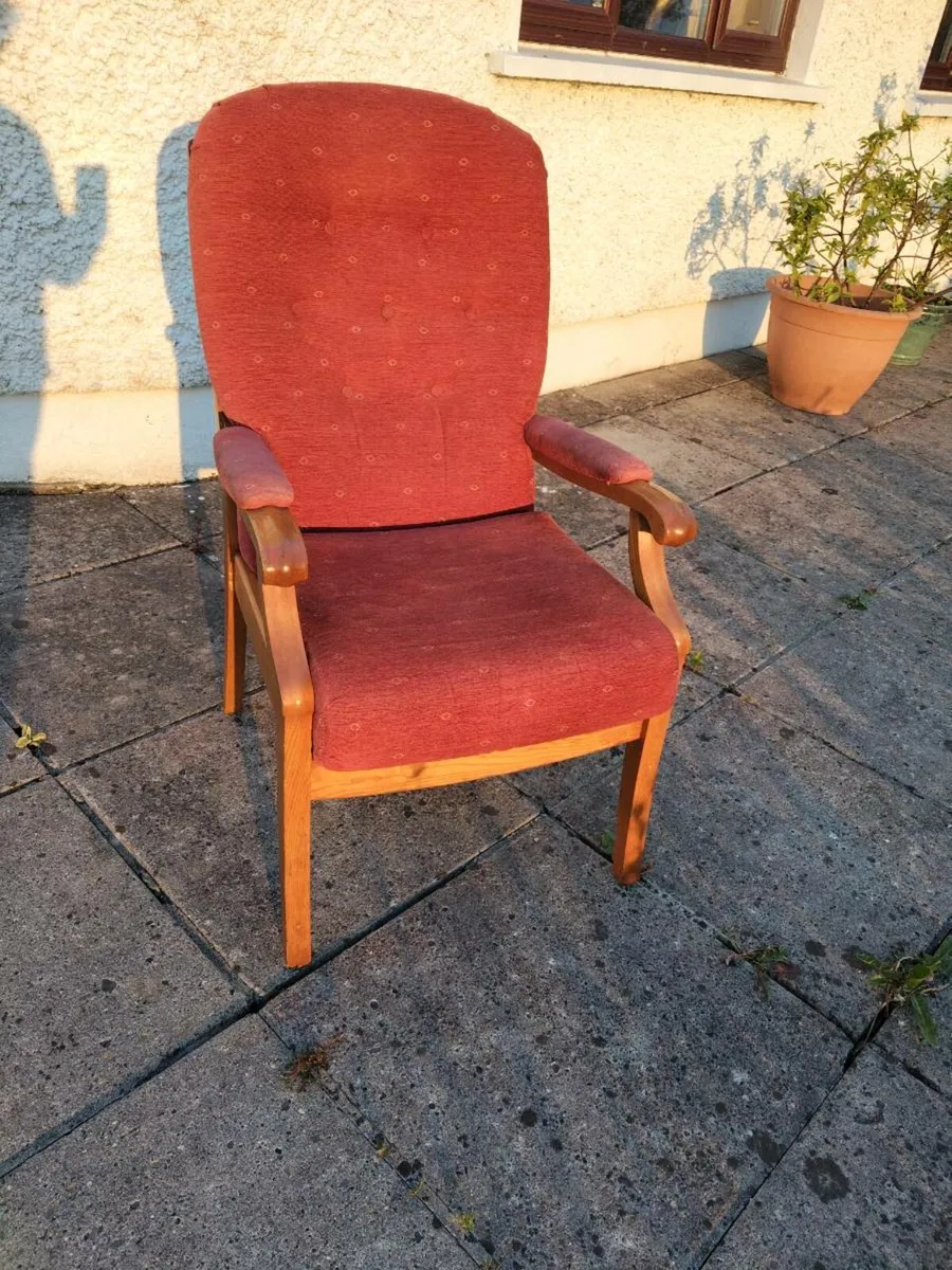 Solid Oak Armchair - Image 1