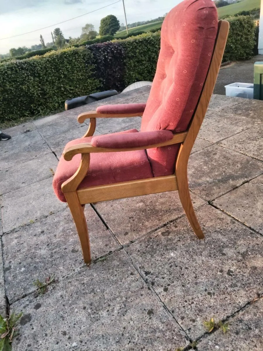 Solid Oak Armchair - Image 4