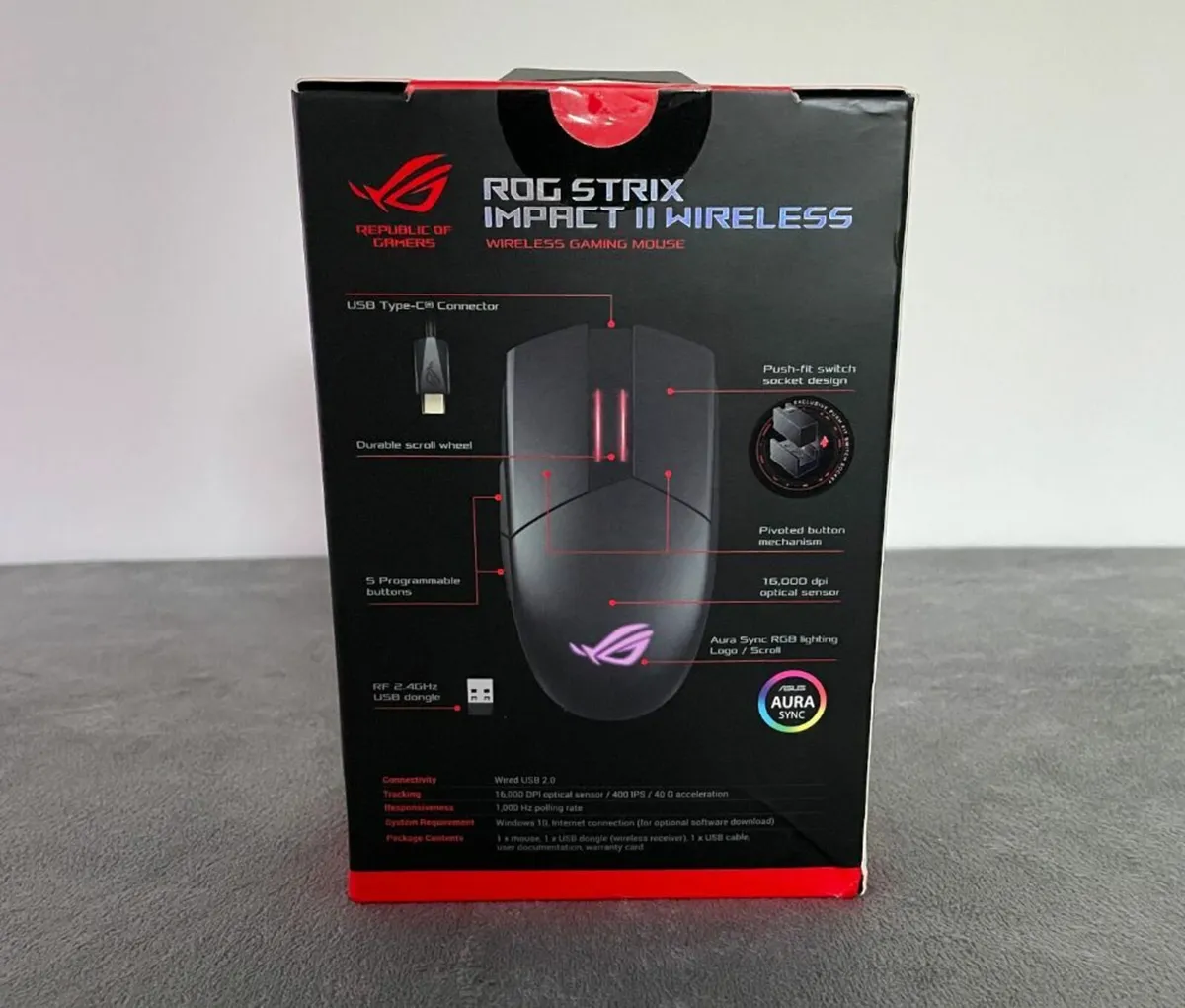 ASUS ROG Strix Impact II Wireless Gaming Mouse - Image 2