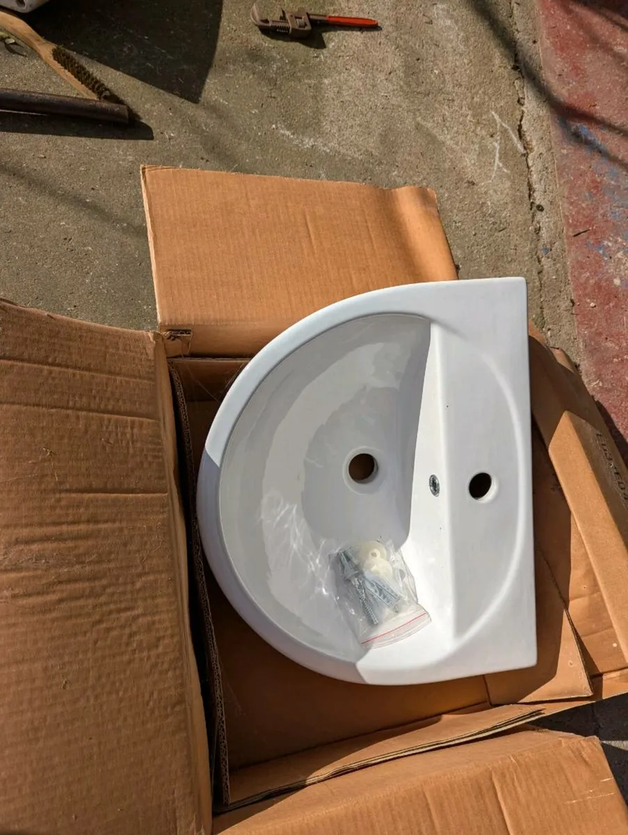 New Bathroom Sink and Pedestal, - Image 1
