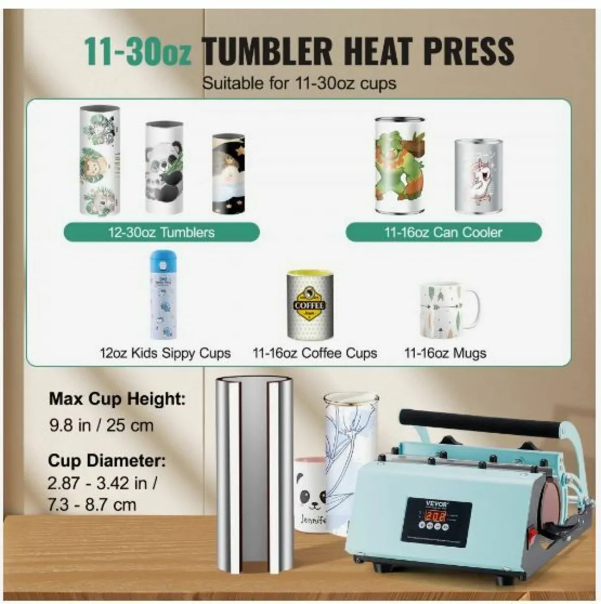 Tumbler Heat Press Machine 11-30oz Mug Press - Image 4