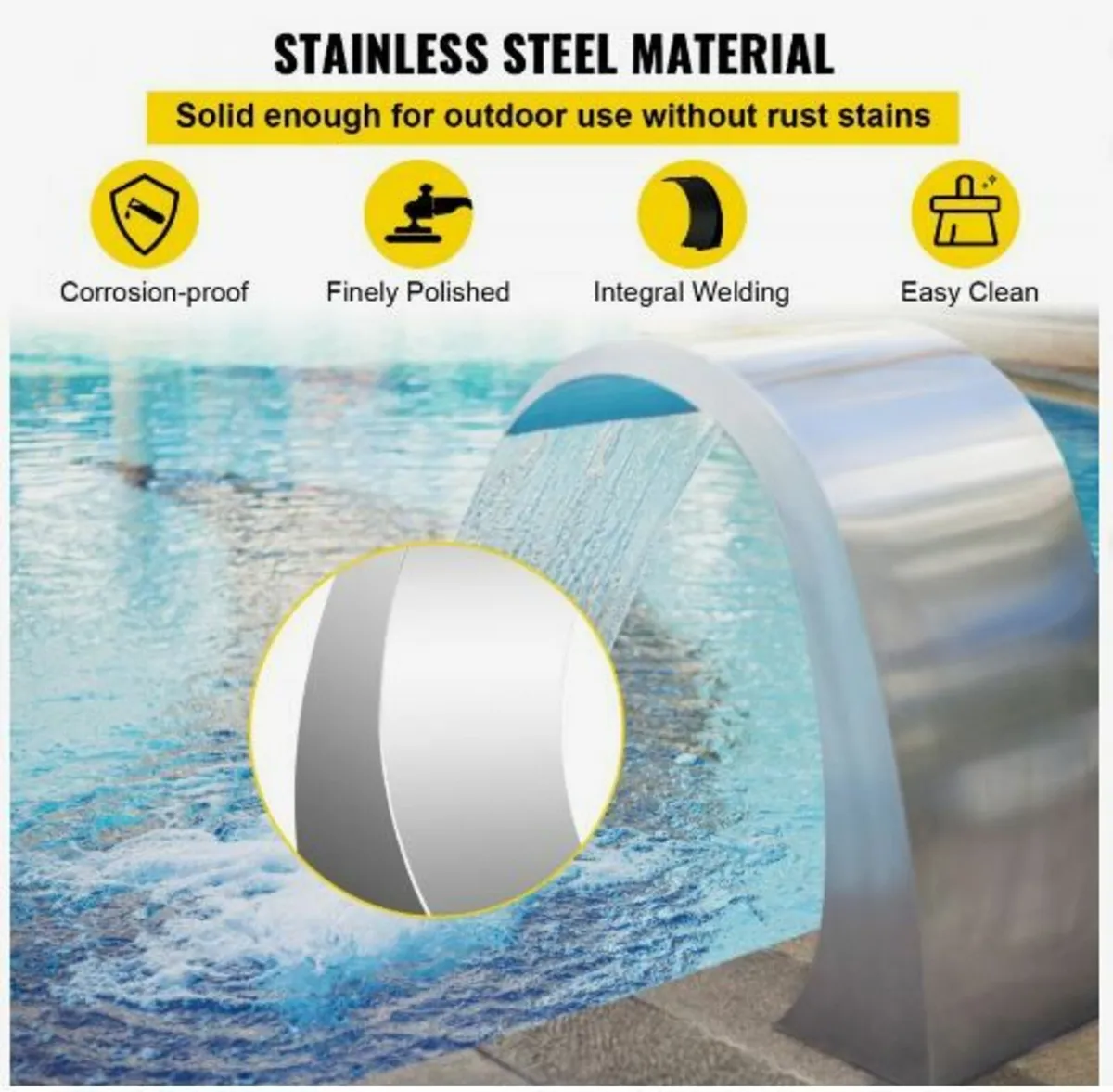 Pool Water Fountain Stainless Steel - Image 3