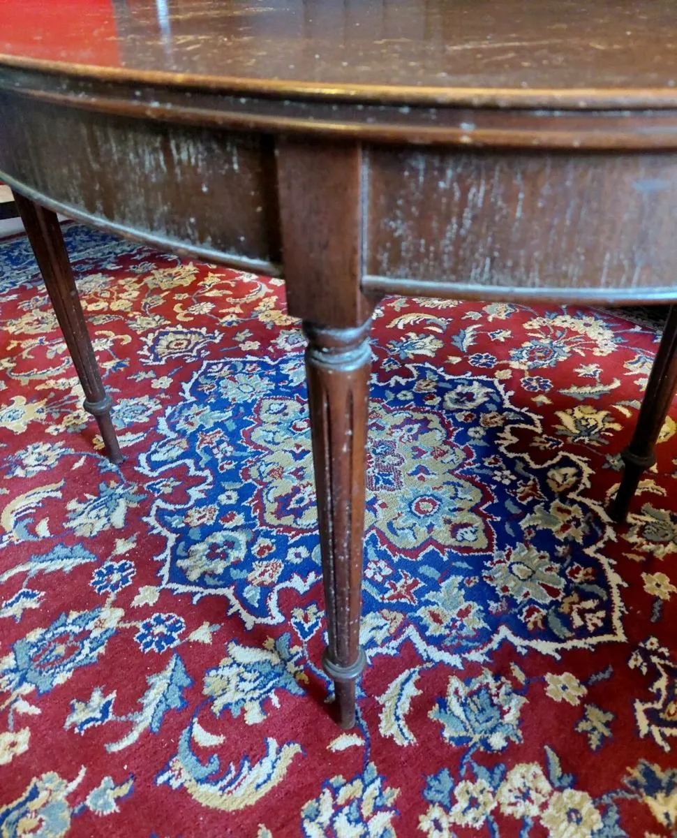 Antique Oval Mahogany Coffee Table - Image 4