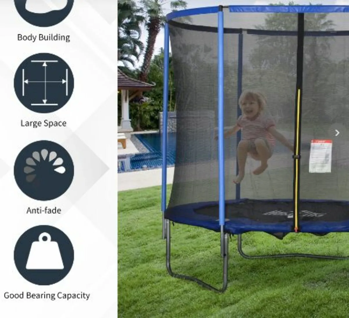244cm Trampoline for Kids and Adult with Safety - Image 4