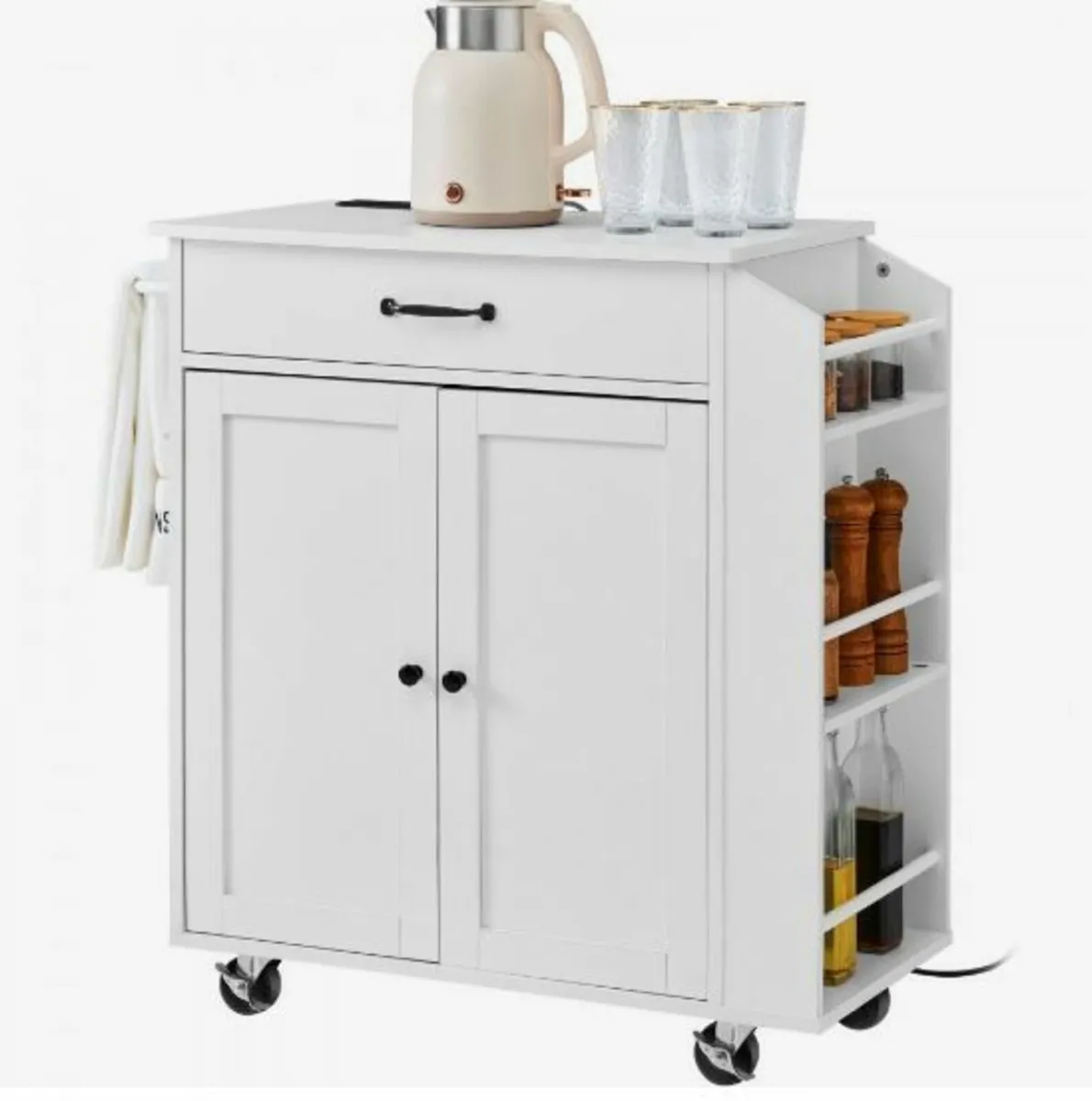 Kitchen Island Cart Rolling Storage Cabinet - Image 1