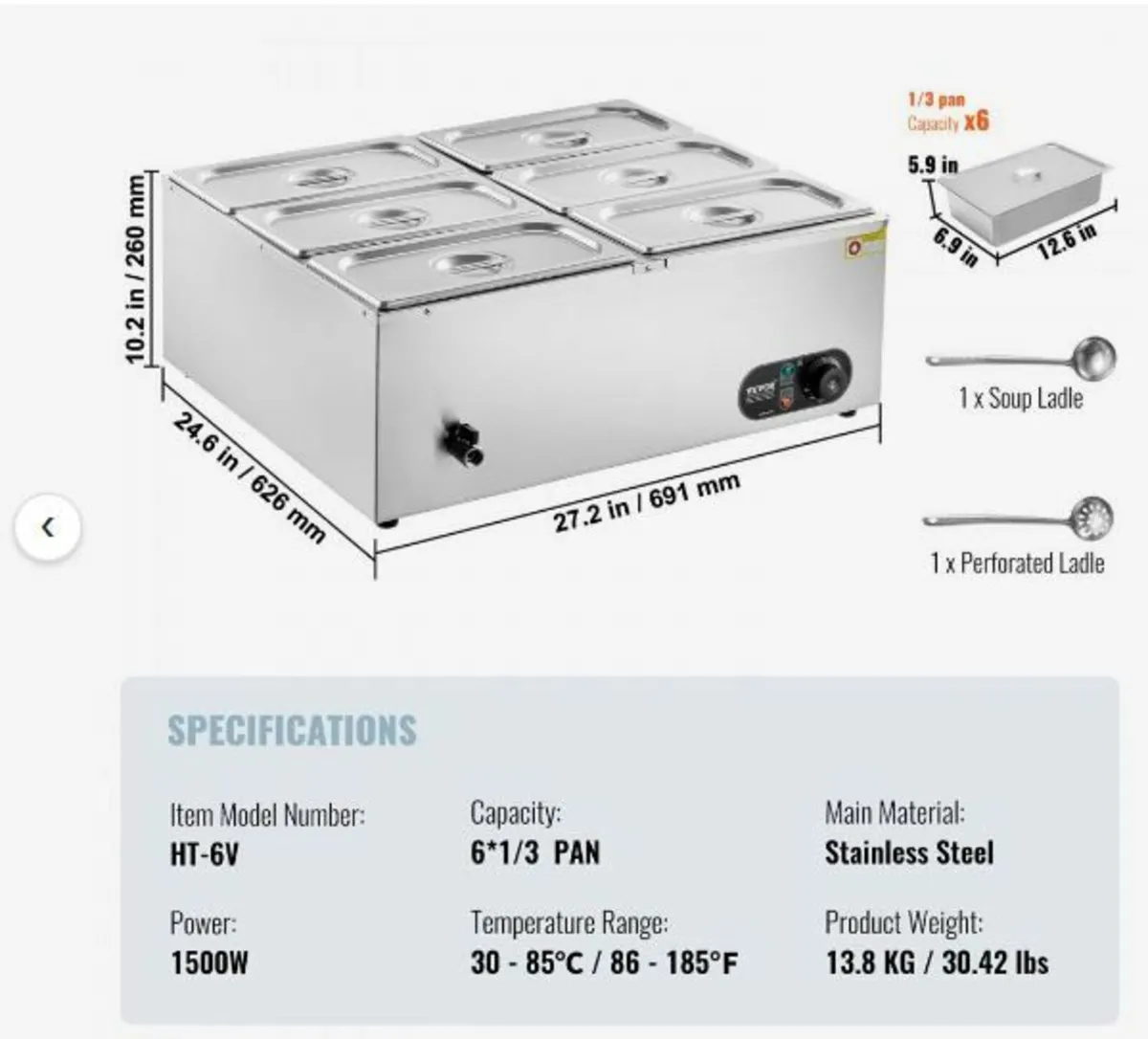 Commercial Electric Food Warmer Countertop - Image 3
