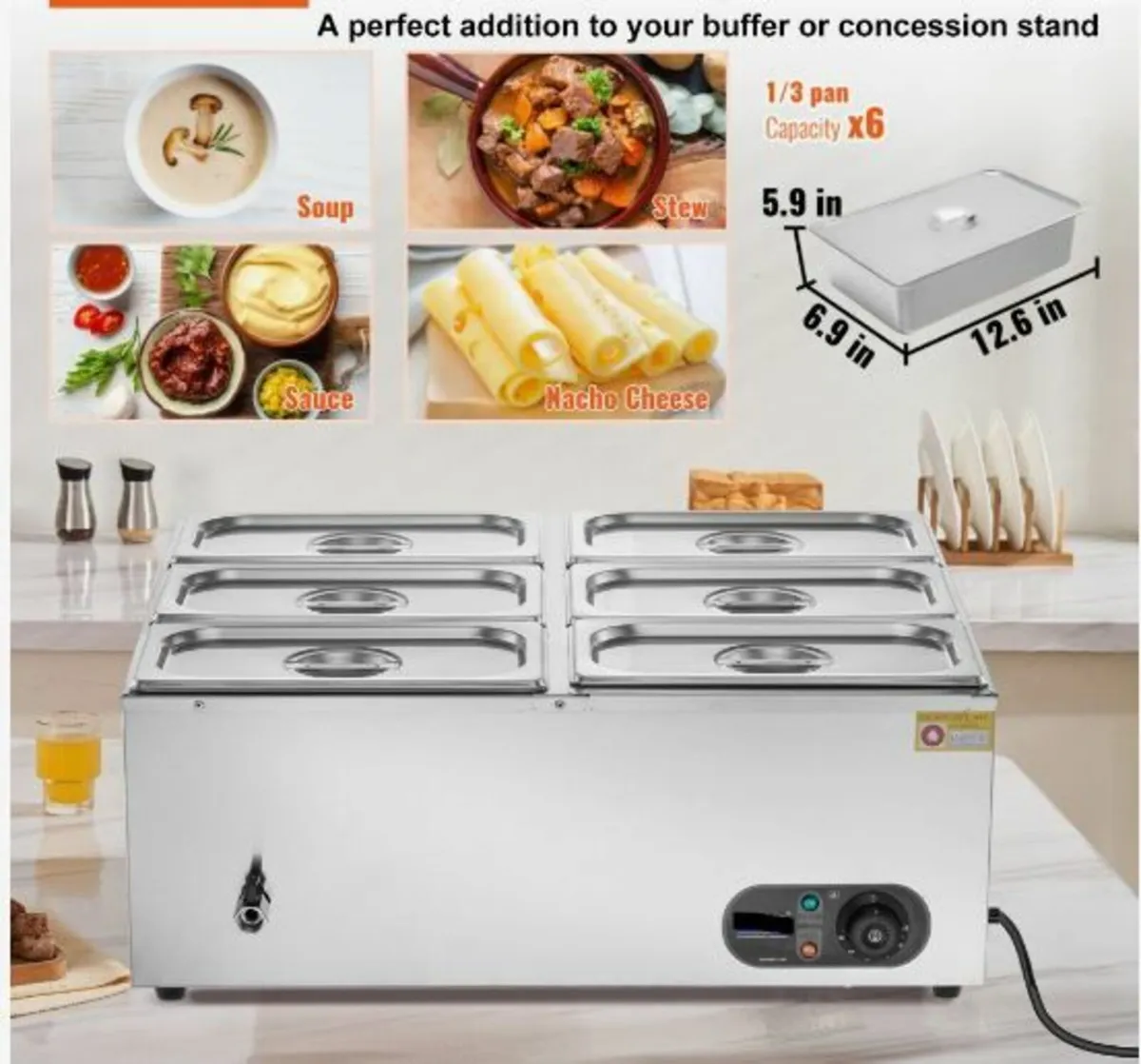 Commercial Electric Food Warmer Countertop - Image 4