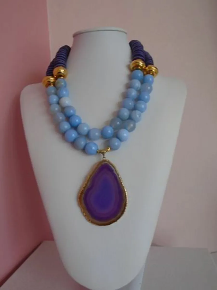 Statement necklace. Chunky gemstone necklace.Jewel - Image 1