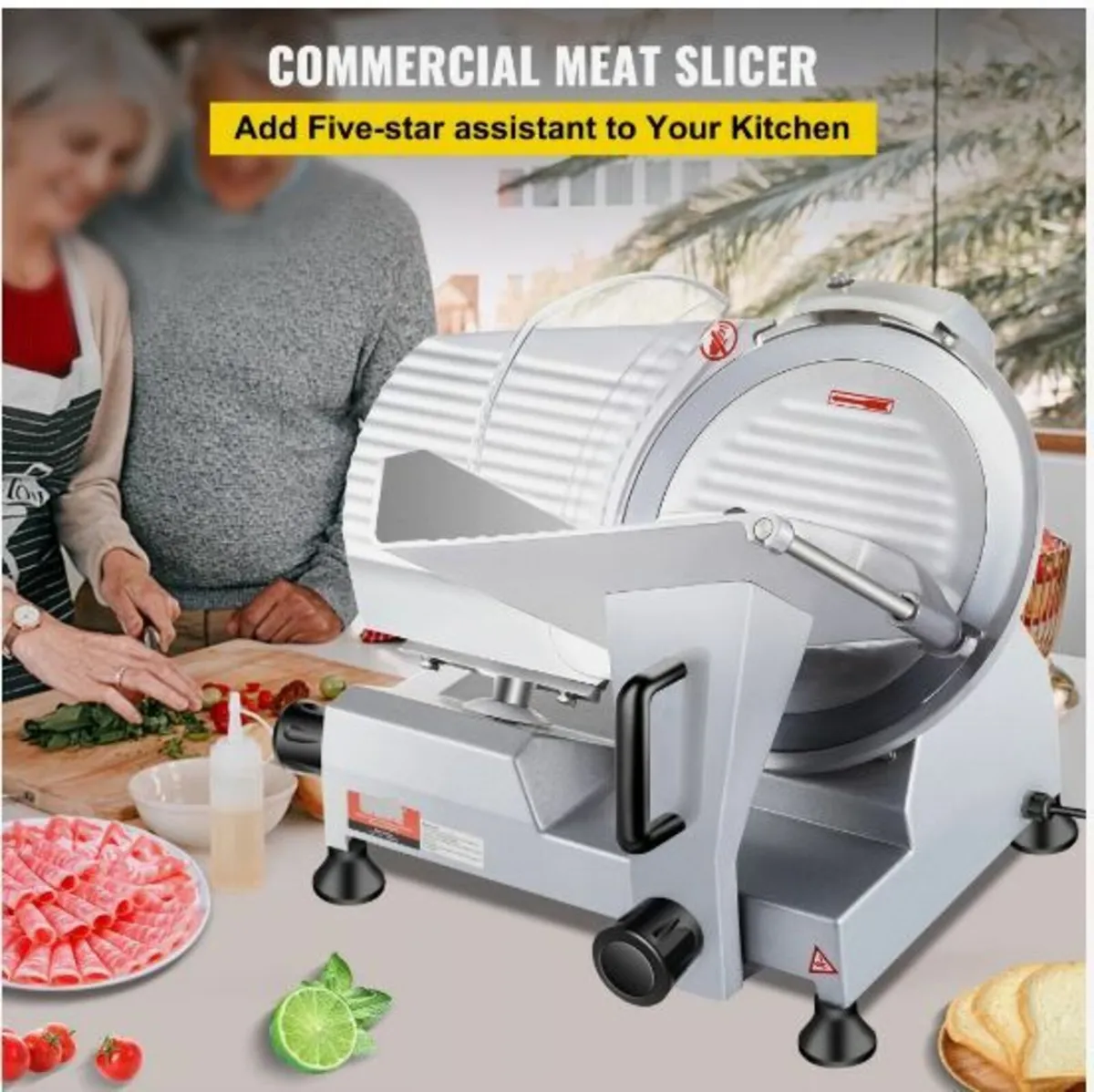 Commercial Meat Slicer, 240W Electric Deli Food - Image 2