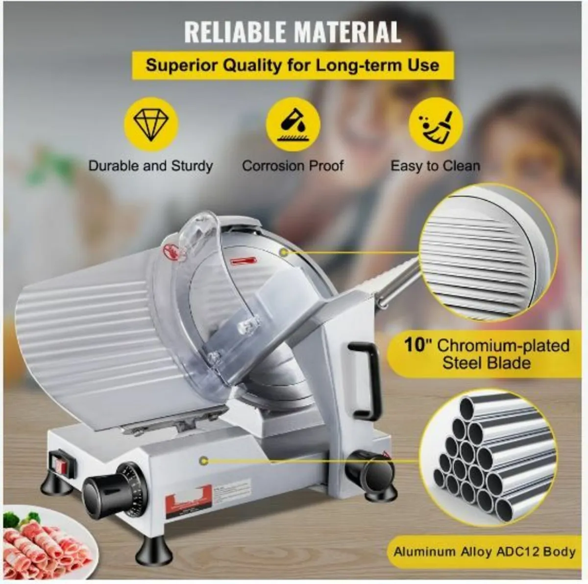 Commercial Meat Slicer, 240W Electric Deli Food - Image 4