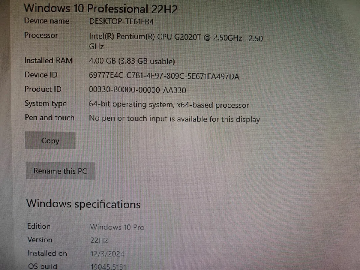Lenovo ThinkStation M72e Tiny PC | Intel | 4GB | - Image 4