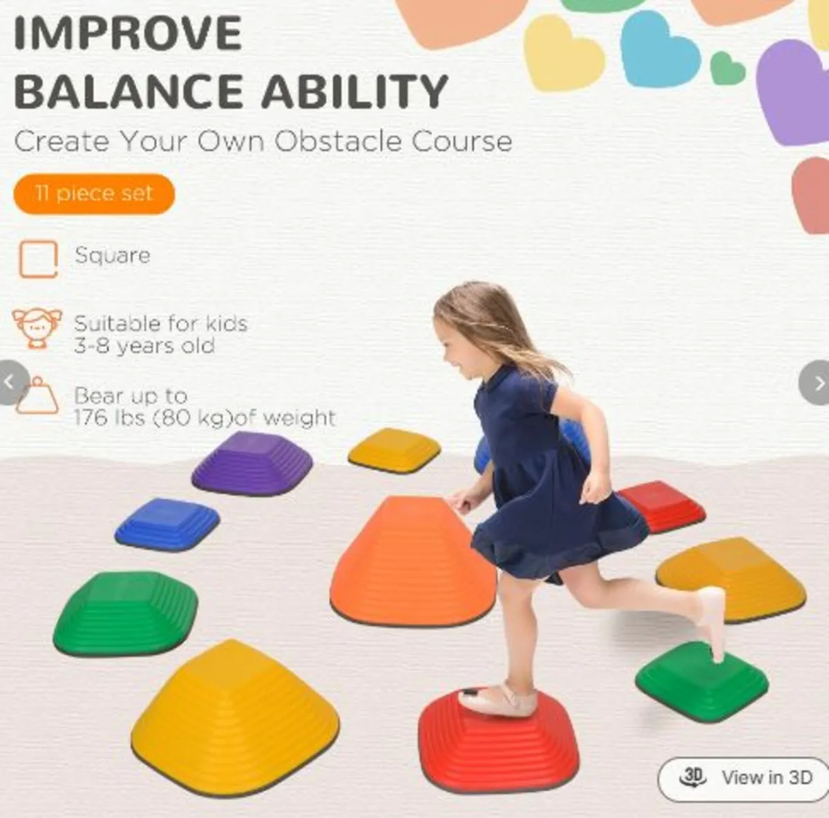 Balance Stepping Stones for Kids, 11PCs Non-Slip - Image 4