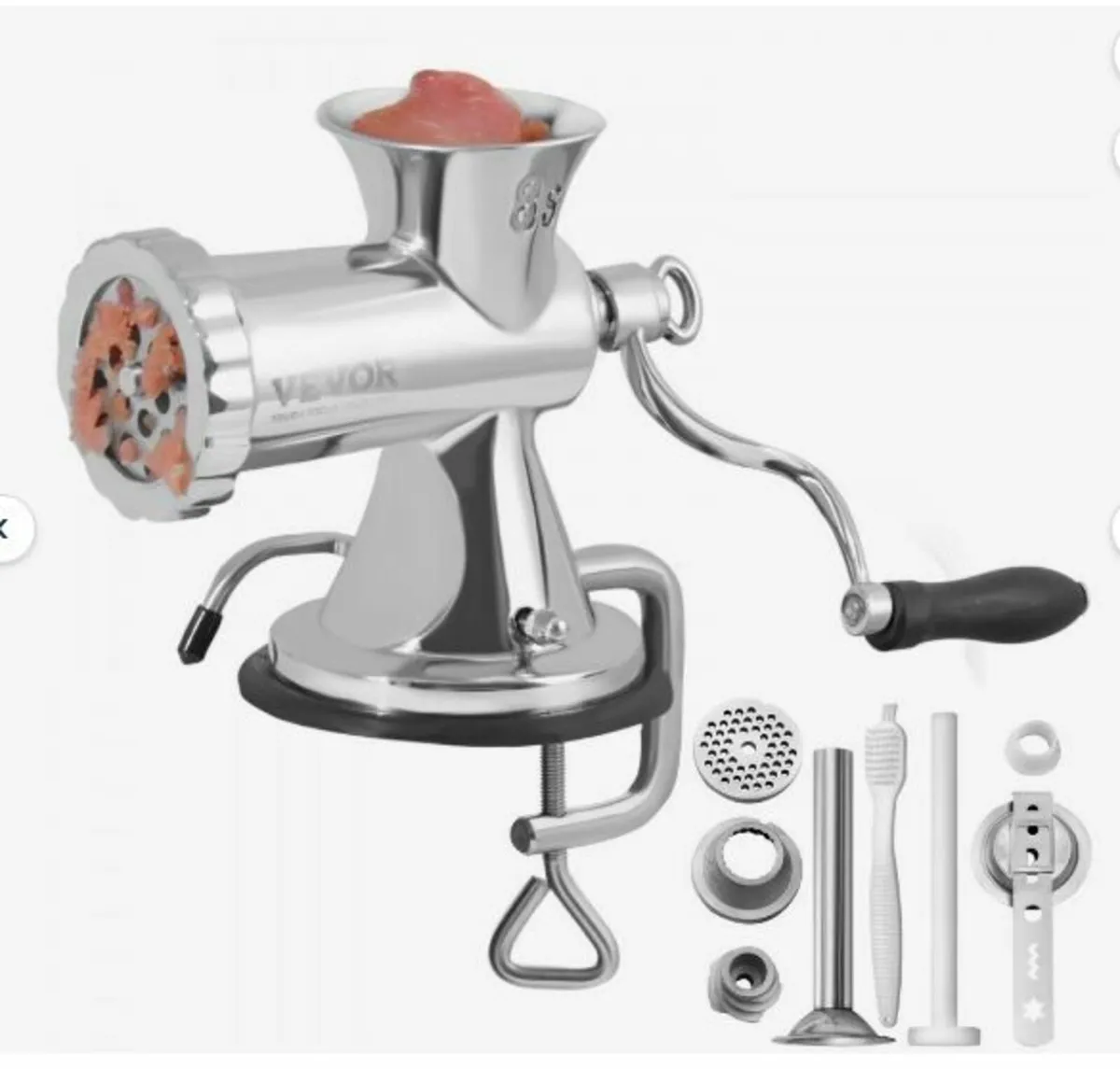 Manual Meat Grinder, 304 Stainless Steel - Image 1