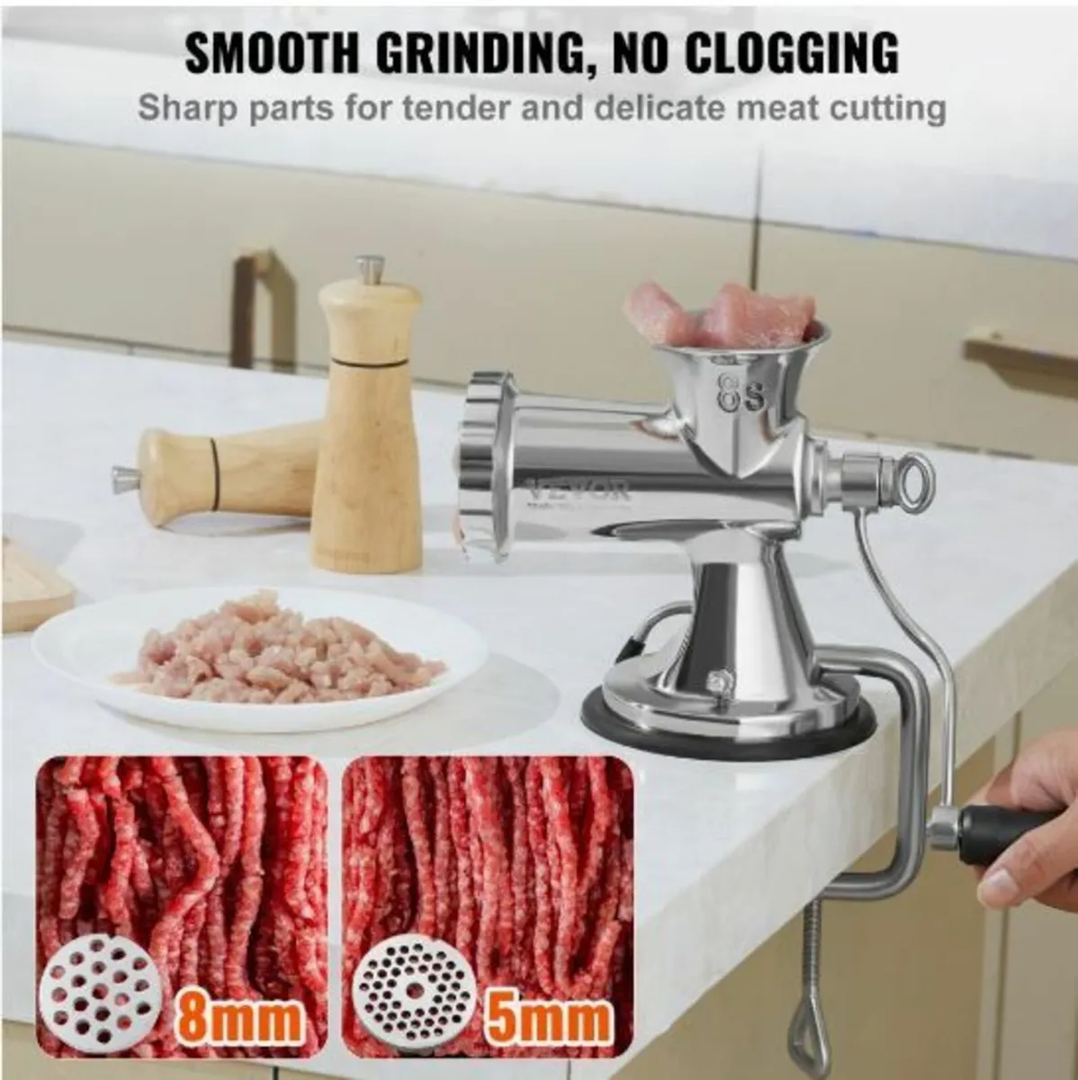 Manual Meat Grinder, 304 Stainless Steel - Image 4