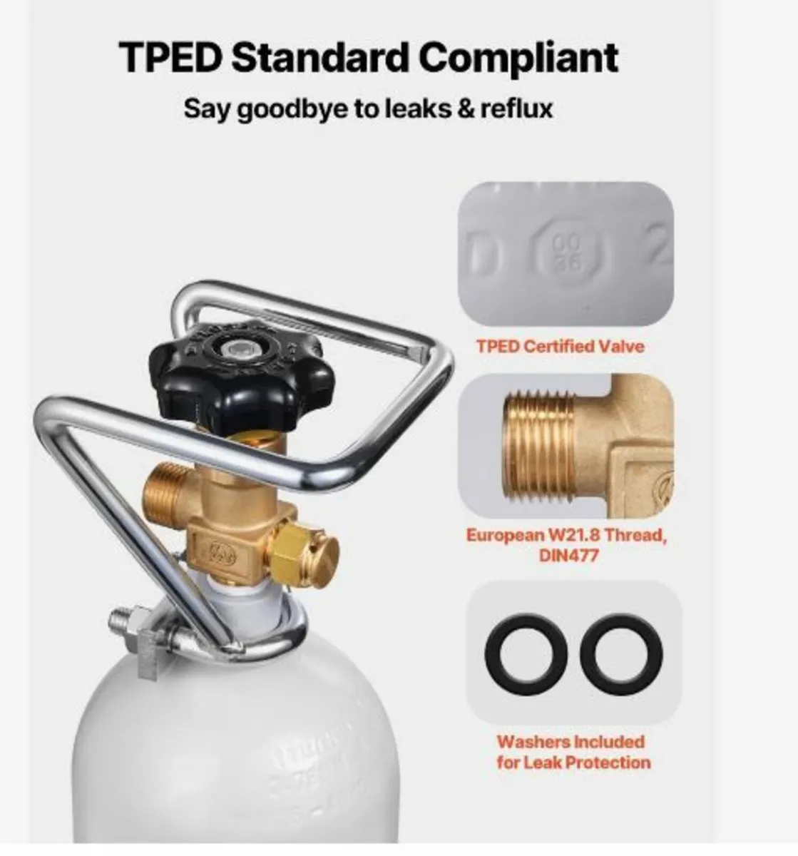 CO2 Tank 4.41 lbs Aluminum Alloy Cylinder - Image 4