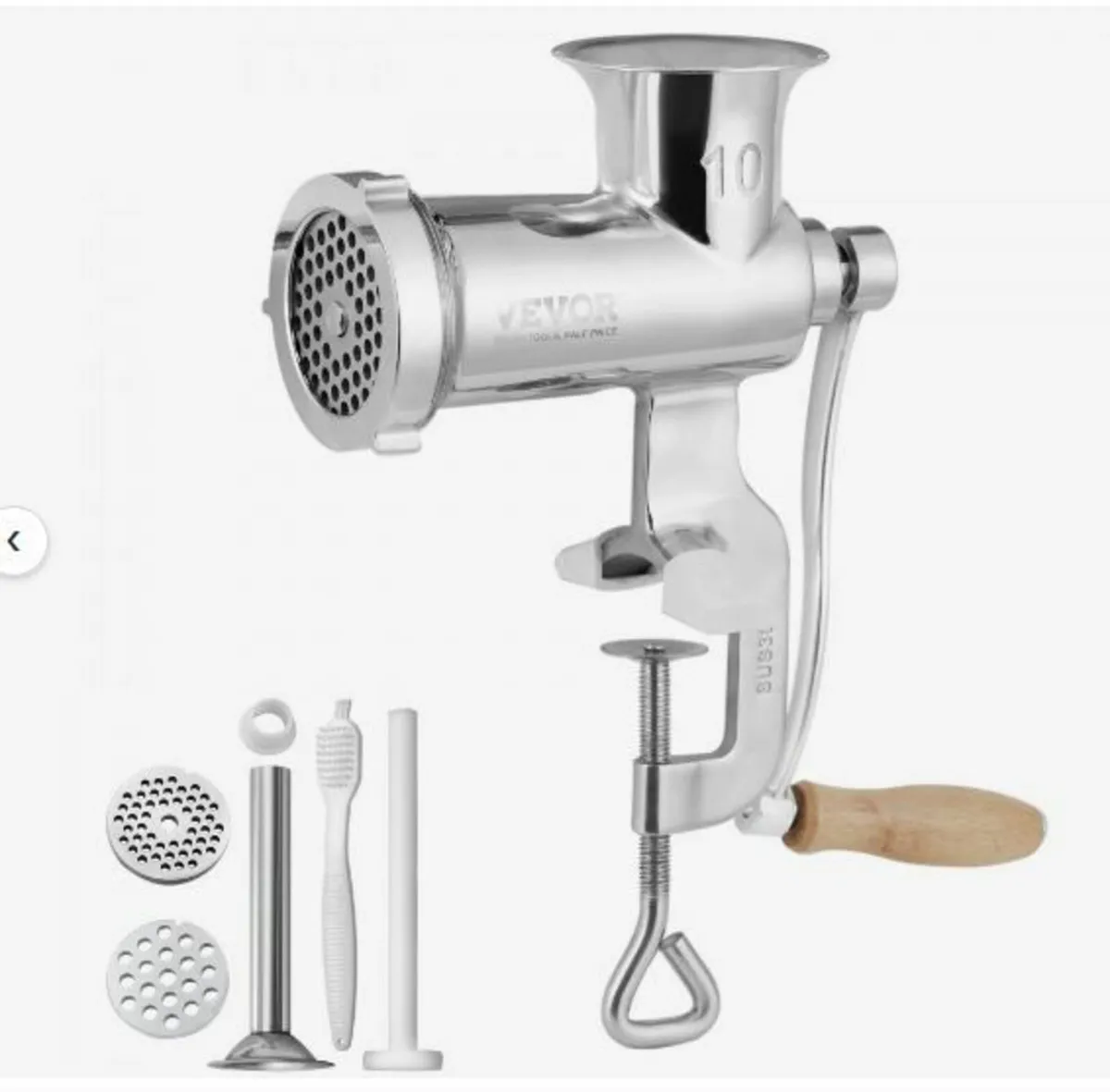 Manual Meat Grinder, All Parts Stainless Steel - Image 1