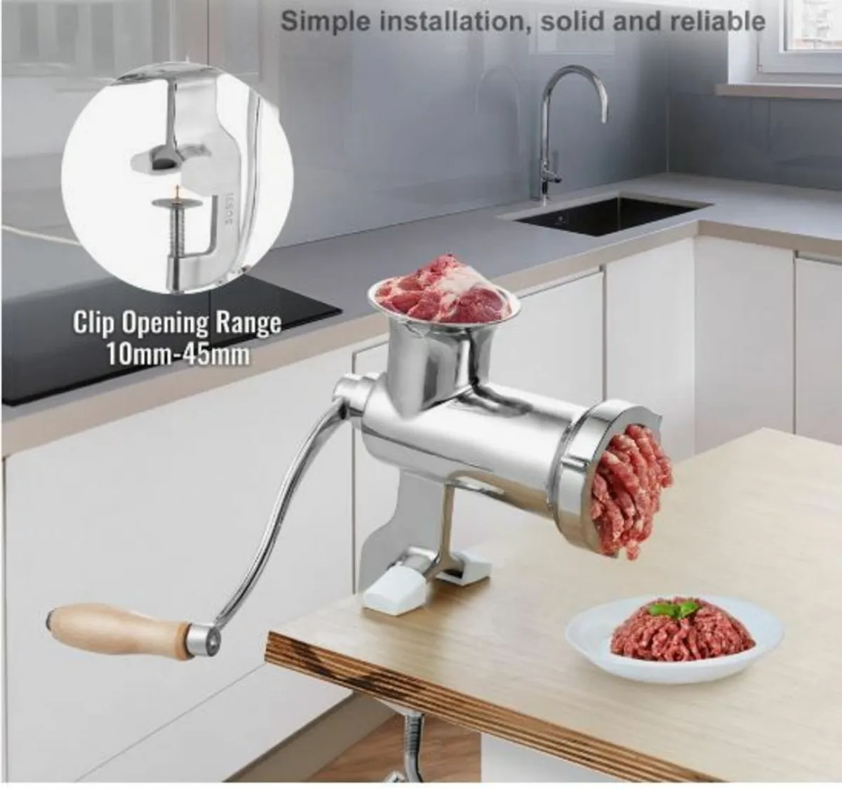 Manual Meat Grinder, All Parts Stainless Steel - Image 4