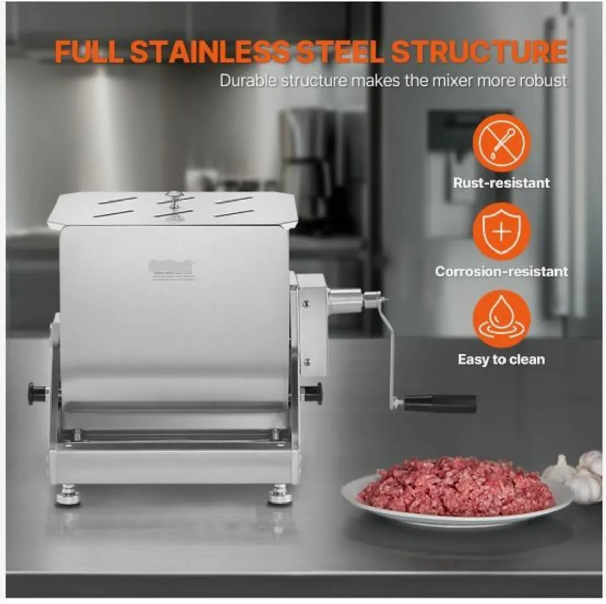 Manual Meat Mixer 80L Tilt Tank Mixing - Image 3