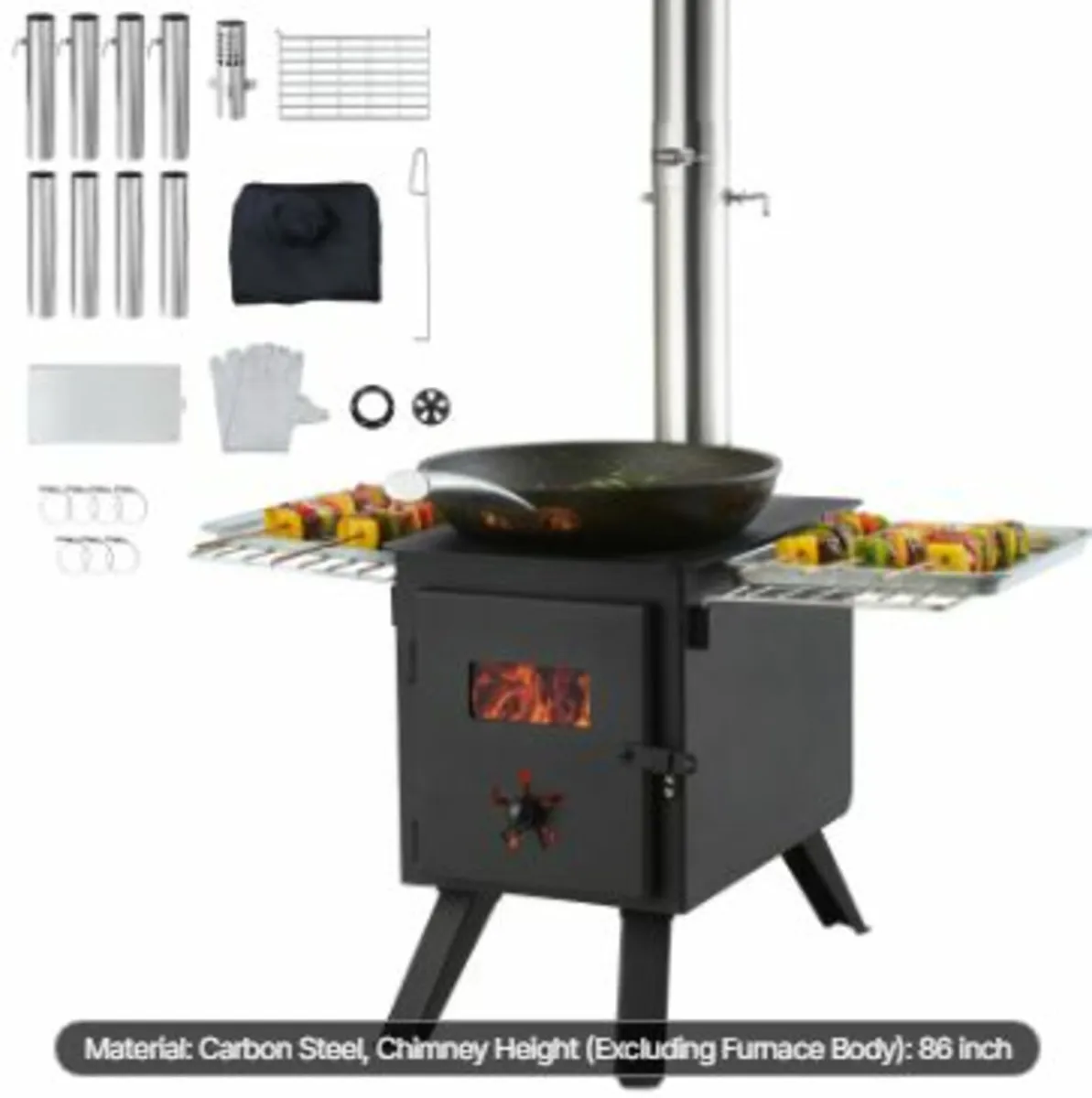 Wood Stove, 86 inch, Alloy Steel Camping Tent - Image 1
