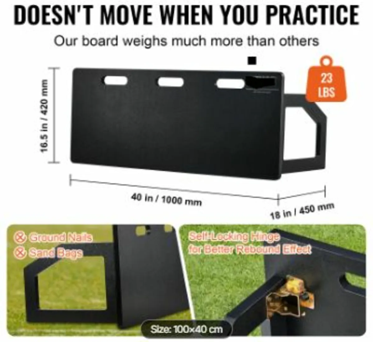 Rebounder Board, 40"X16" Portable Soccer Wall - Image 2