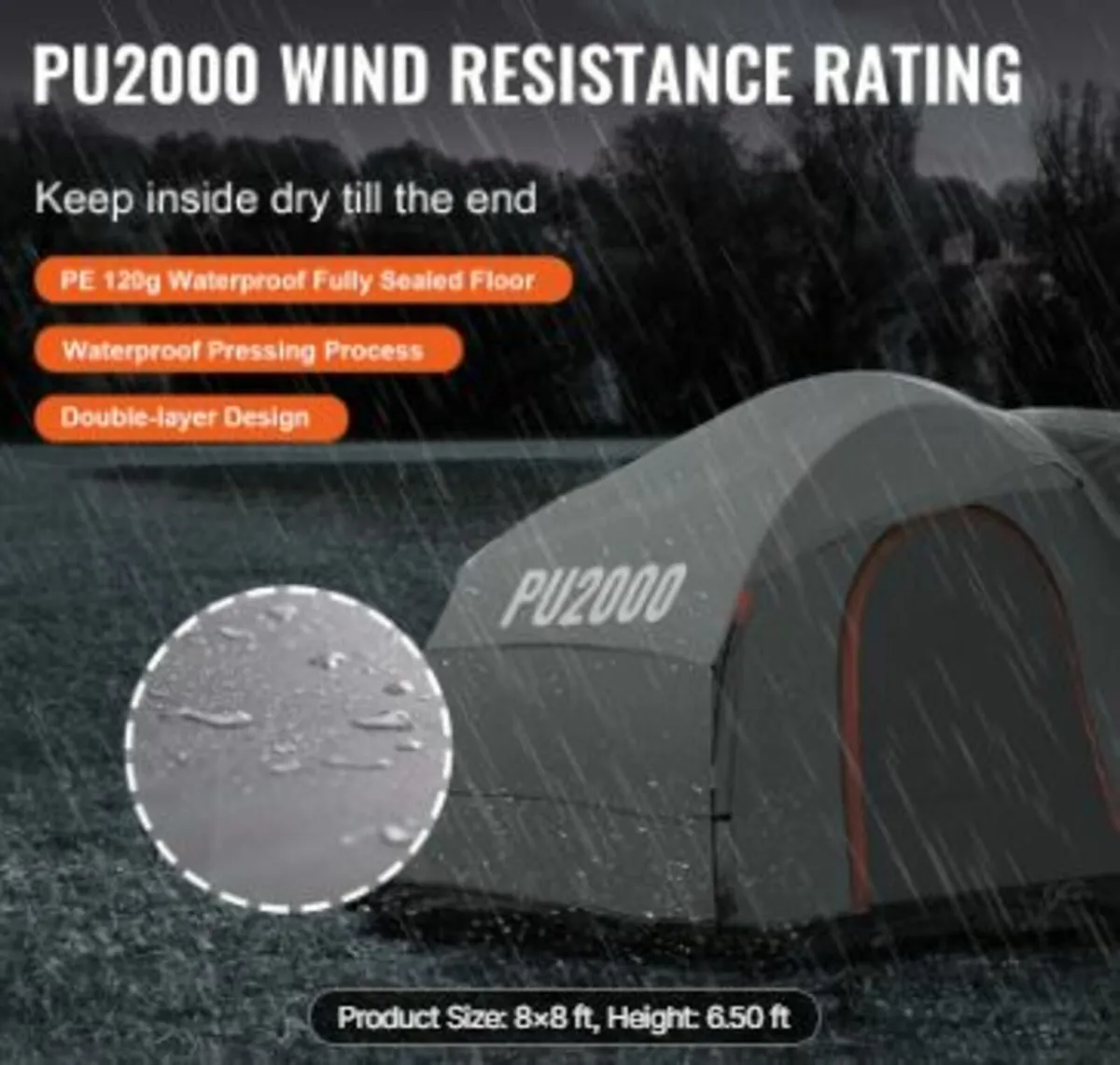 SUV Camping Tent, 8'-8' SUV Tent Attachment - Image 2
