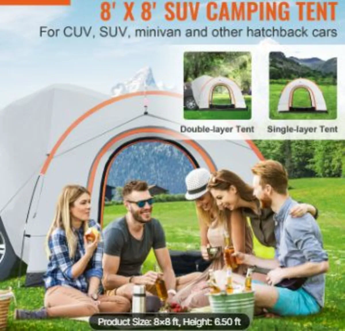 SUV Camping Tent, 8'-8' SUV Tent Attachment - Image 3