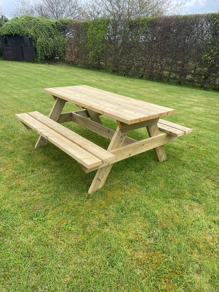 Handmade picnic benches - Image 3
