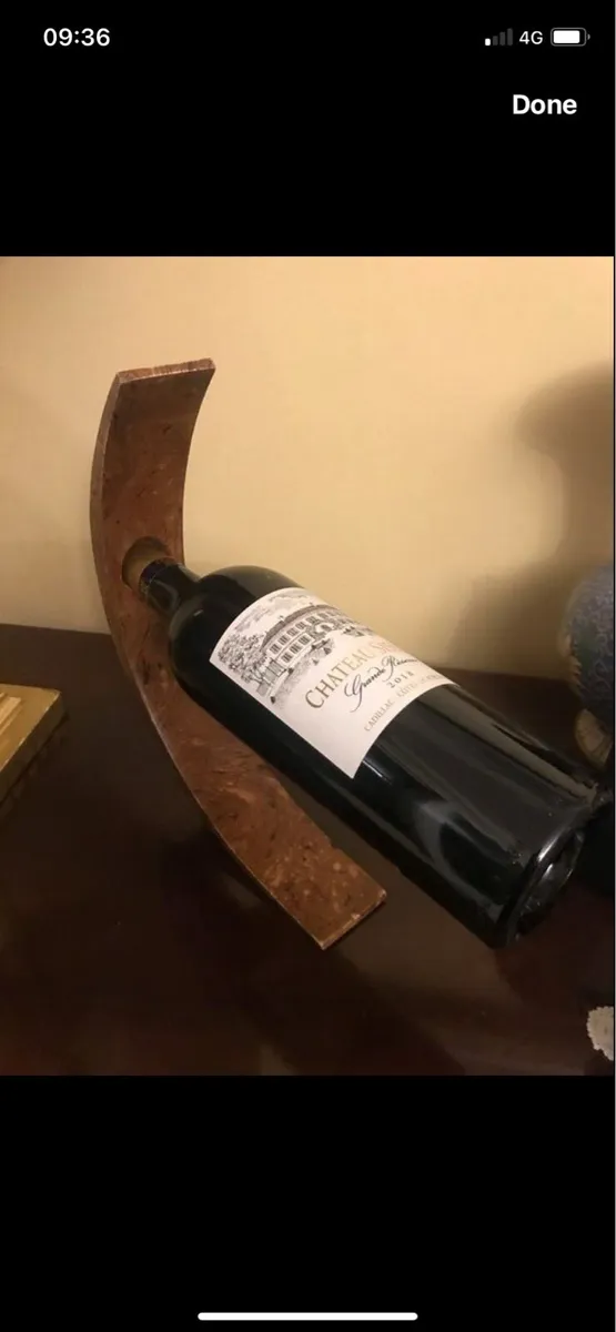 Olive Wood Wine Bottle Stand - Image 1