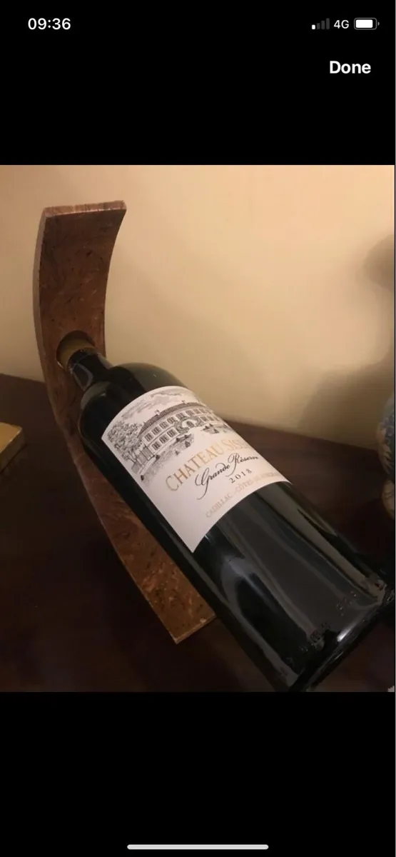Olive Wood Wine Bottle Stand - Image 2