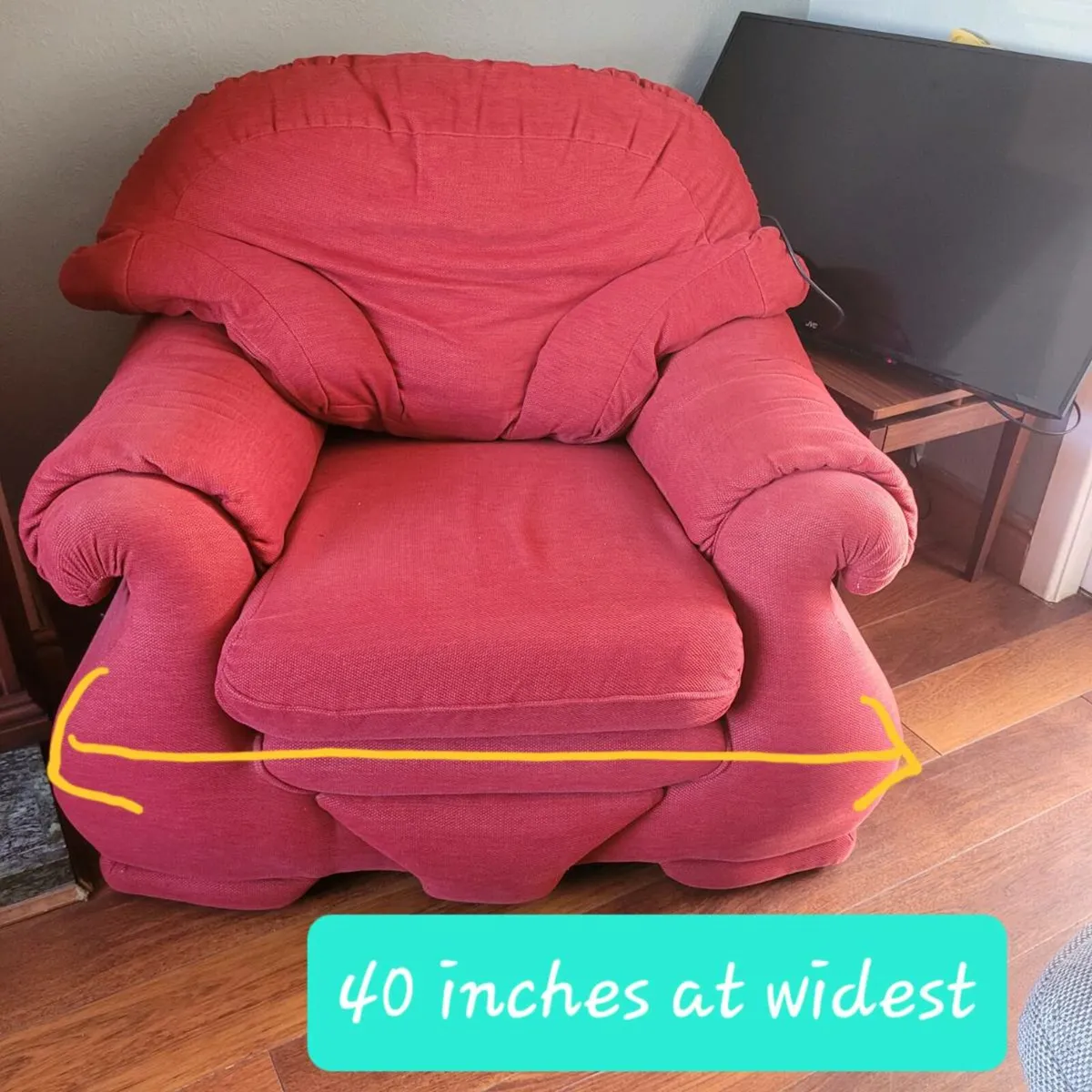 Armchair & Pouffe - Image 2