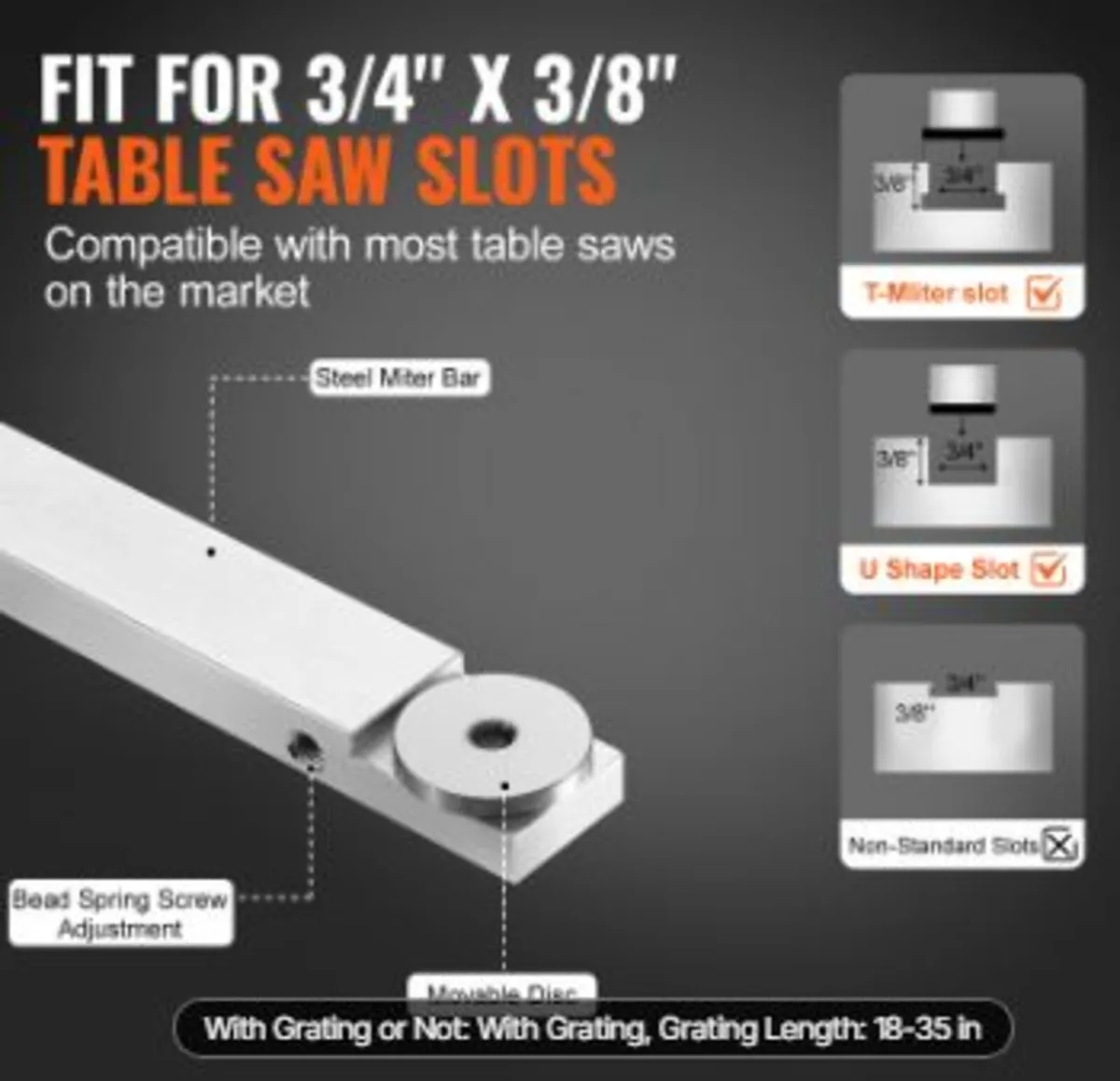 Precision Miter Gauge, Standard Slot 19 x 9.5 mm, - Image 2