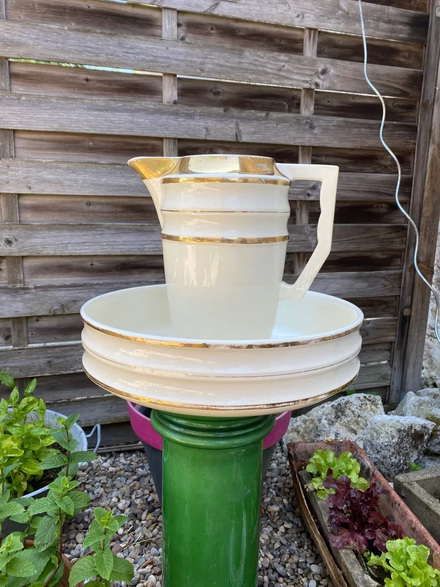 Art deco pitcher & bowl French - Image 2