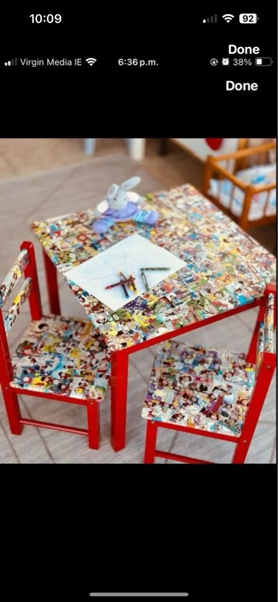 Beano decoupage table chairs - Image 1
